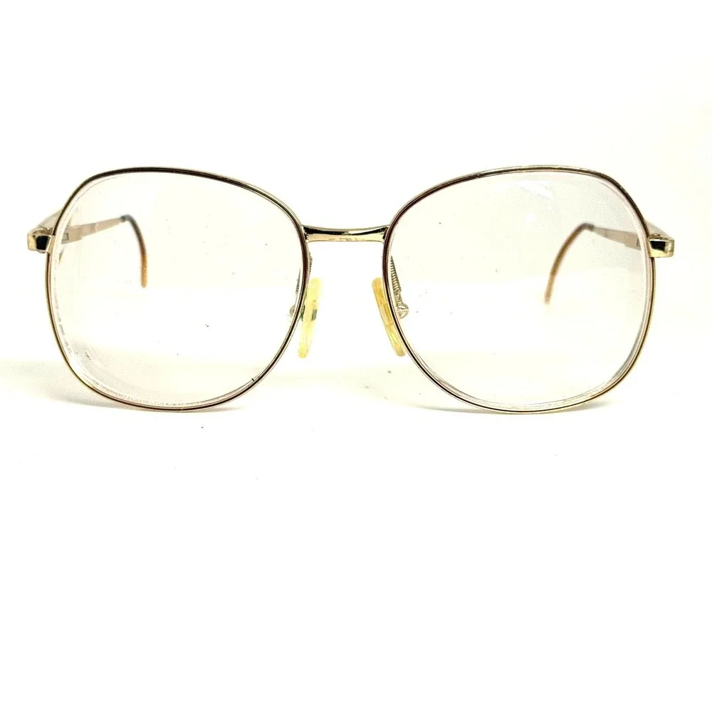 Nouveau Eyewear Alexis Gold Metal Square Glasses Frame Italy 52-18-135 24086